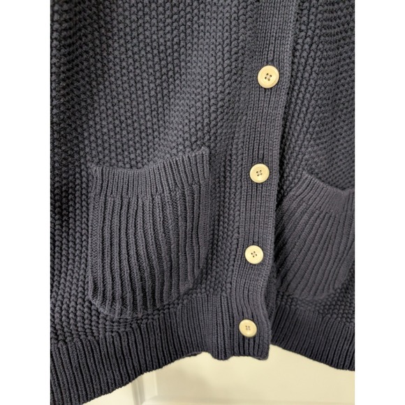 Alex Mill Romy Long Cardigan Sweater Navy Blue Chinky Knit duster Women Medium - Picture 6 of 9